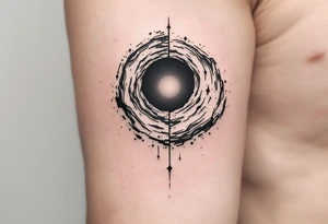 2 different worlds on both sides of a black hole tattoo idea
