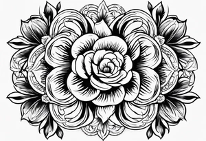 simple Round boarder completely empty inside the boarder 
surrounded by flowers tattoo idea