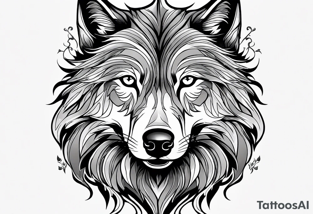 wolf left hand, knigh right hand tattoo idea