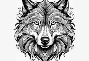 wolf left hand, knigh right hand tattoo idea