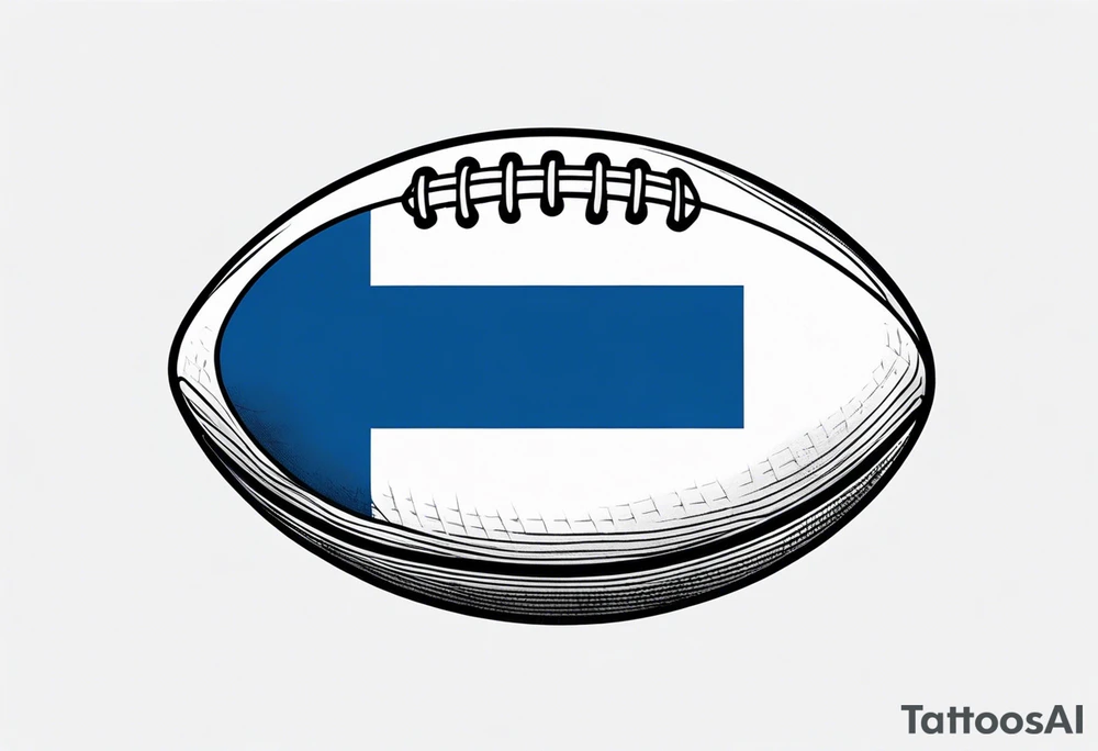 Rugby ball with Finland flag tattoo idea