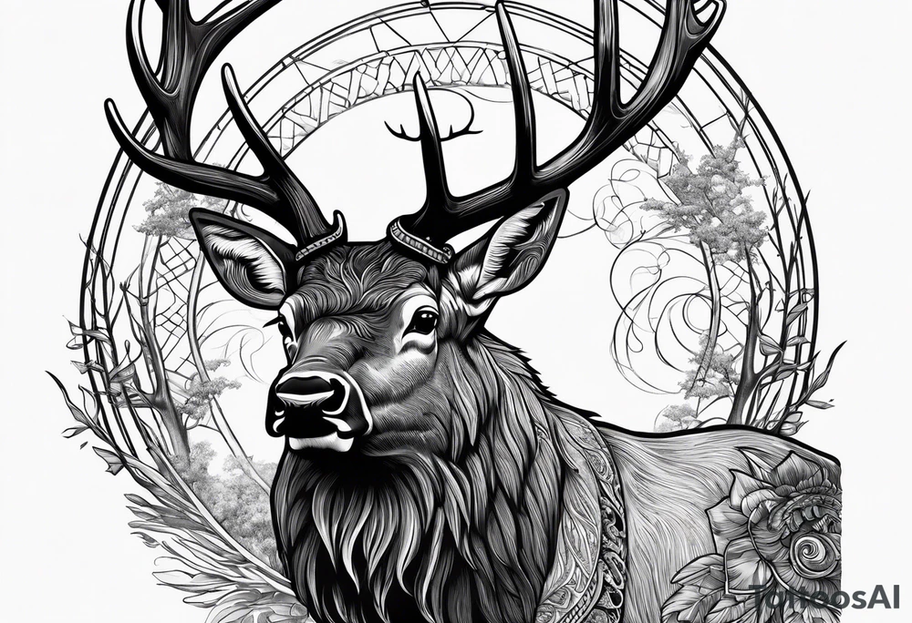 Elk Bugling tattoo idea