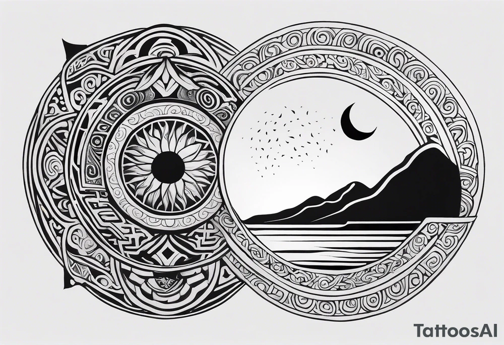 sun and freedom maori tattoo idea