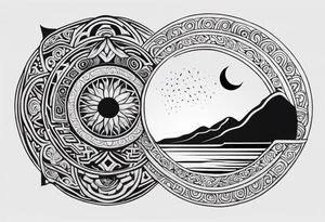 sun and freedom maori tattoo idea