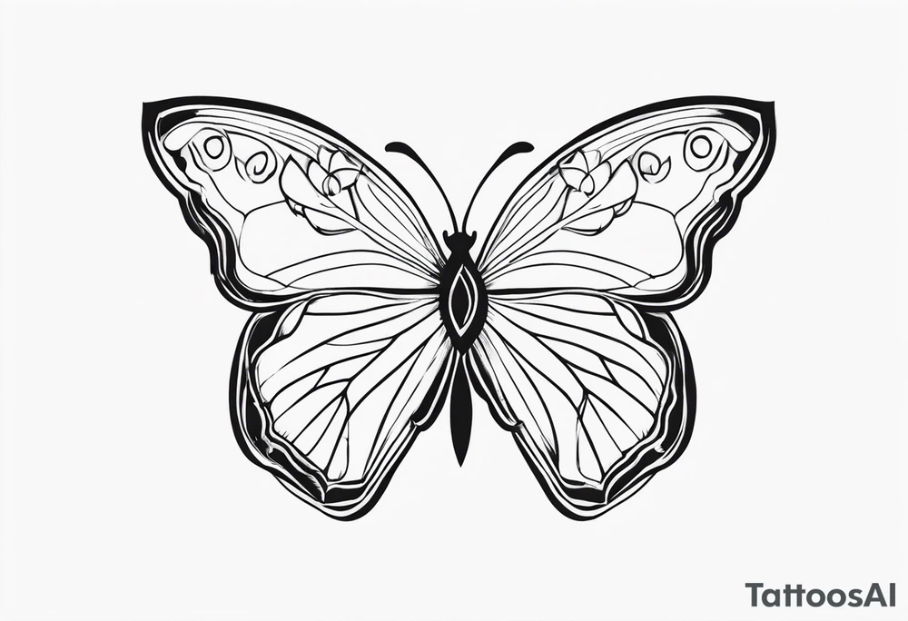 Letter A with butterfly tattoo idea