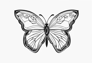Letter A with butterfly tattoo idea