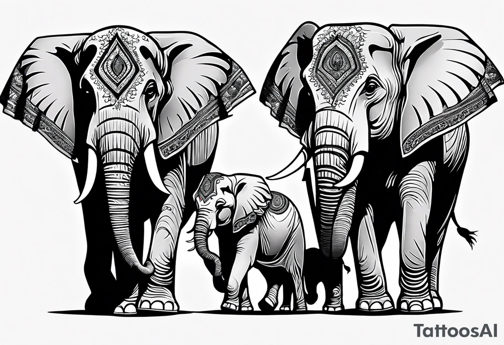 Elephant Family tattoo idea