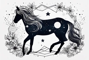 Constellation, animal snow , géométric , flower tattoo idea