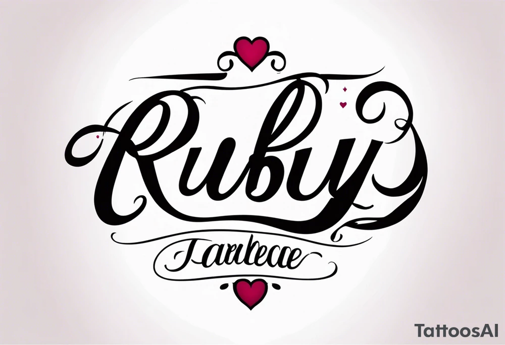 Generate a girly tattoo with the name of: Ruby tattoo idea