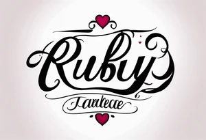 Generate a girly tattoo with the name of: Ruby tattoo idea