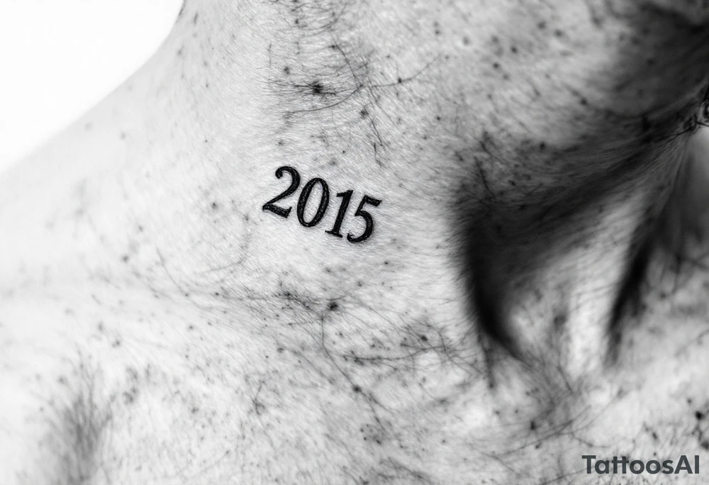 A bold black Roman numeral date across the collarbone, symbolizing a life-changing moment. tattoo idea