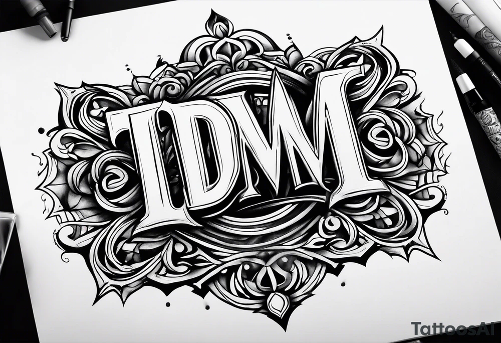 the letters tdm with smoke in the background tattoo idea