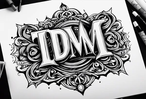 the letters tdm with smoke in the background tattoo idea