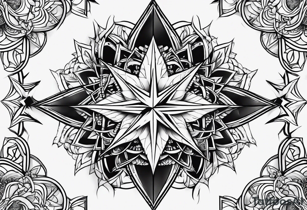 outline drawing of a star tattoo idea