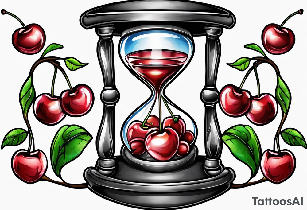 Cherry hourglass tattoo idea