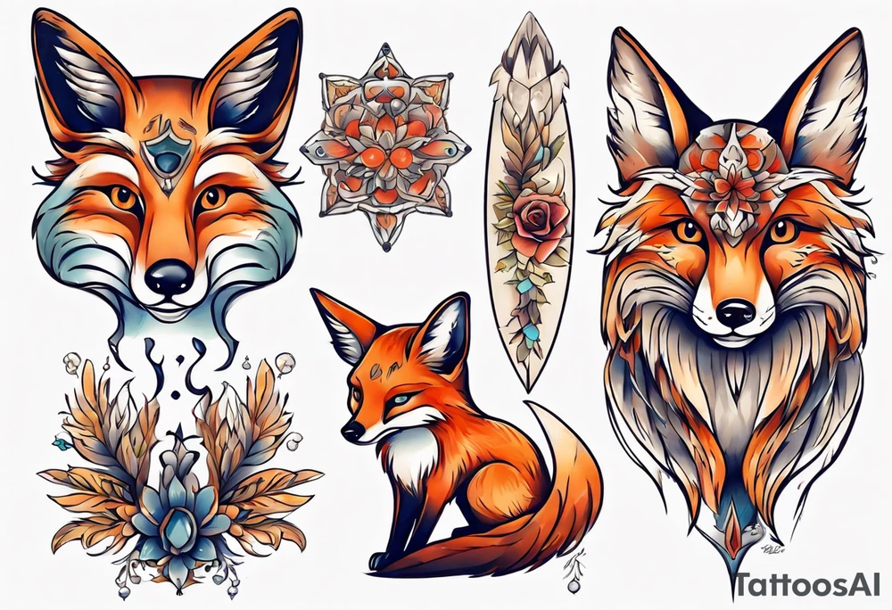 Eule gemischt mit fuchs tattoo idea