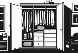 shadowman hiding in a closet tattoo idea