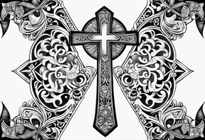 ankh mixed maori whole arm tattoo idea