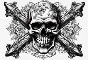 Skull and cross bones tattoo idea