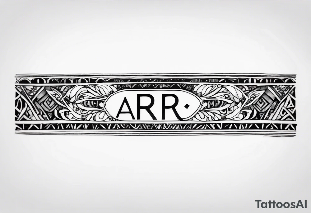 A headband with the letters A R in the middle tattoo idea
