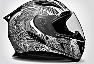 Race helmet with #2 and fishing and mom and dad tattoo idea