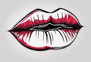 A lip print with "Kiss my a$$" written inside it tattoo idea
