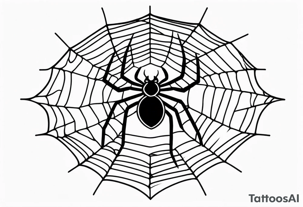 Spider on a spider web in American traditional style tattoo idea