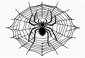 Spider on a spider web in American traditional style tattoo idea