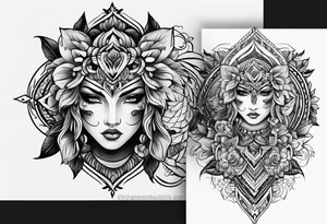 A thigh tattoo, symbol of strength and motherhood. tattoo idea
