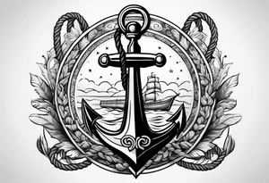 anchor with rope wrapped around tattoo idea