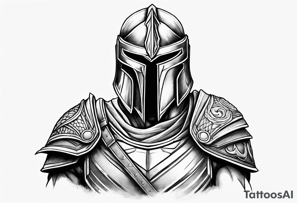 Faceless Spartan warrior tattoo idea