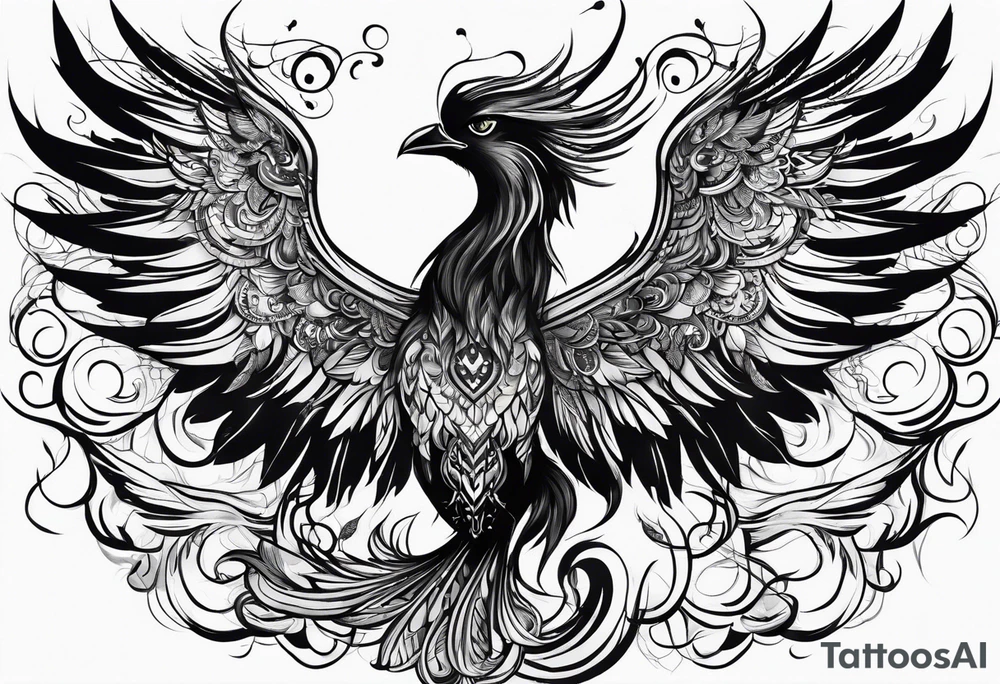 Phoenix with ink tattoo idea