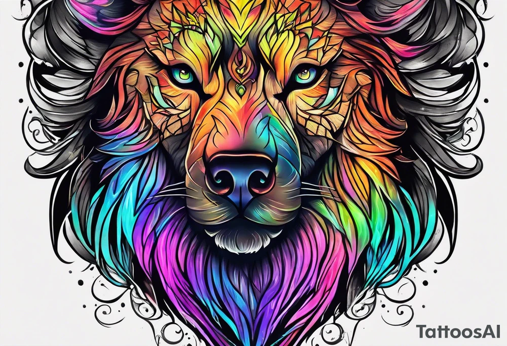 Northern lights with Pennywise tattoo idea