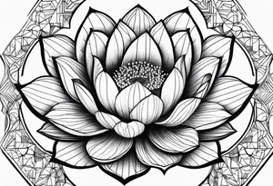 Lotus flower with geometric shapes tattoo idea
