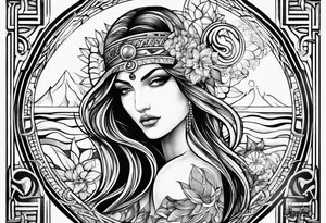 Aquarius with the Fibonacci sequence and sacred geometry tattoo idea