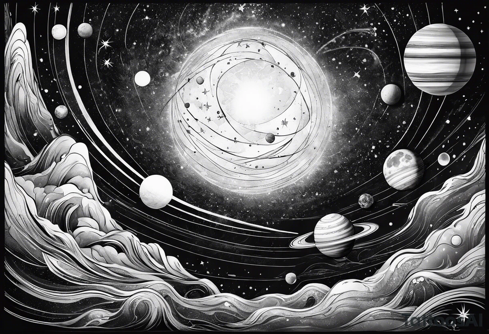 A solar system tattoo idea