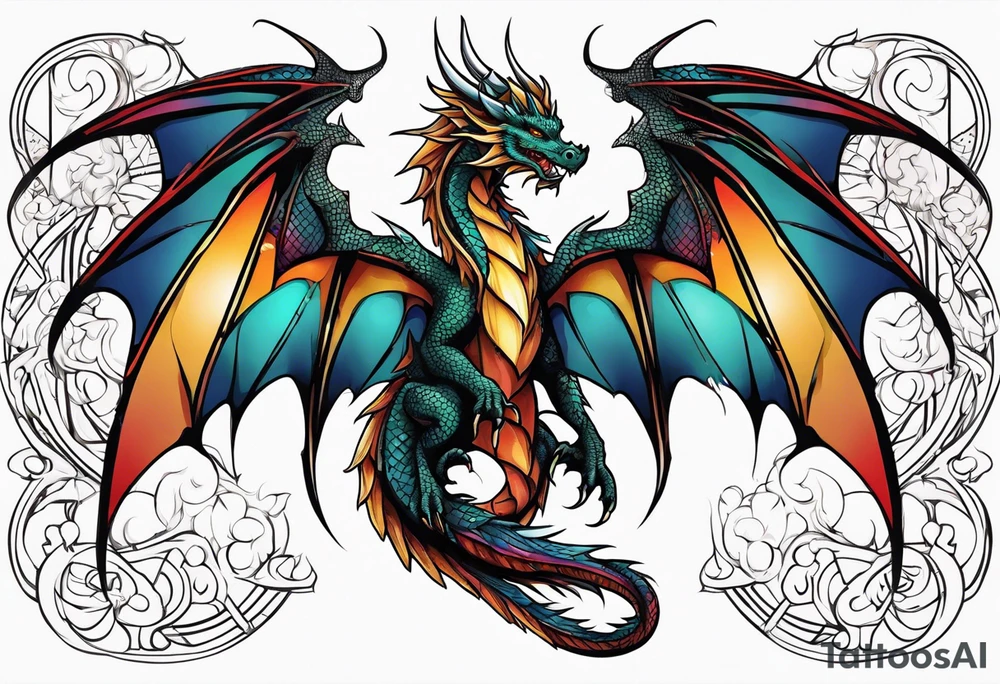 dragon winged tattoo idea