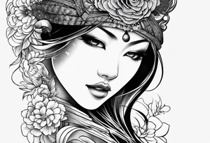 Japanese leg sleeve tattoo idea