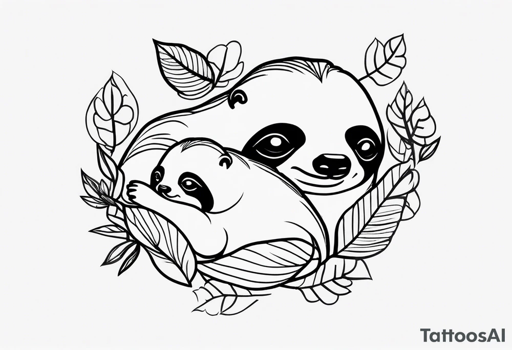 sloths funny tattoo idea
