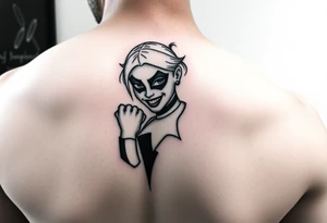 Property of Jray tag, Harley Quinn style, dark tattoo idea