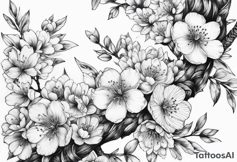 Gladius and cherry blossom tattoo idea