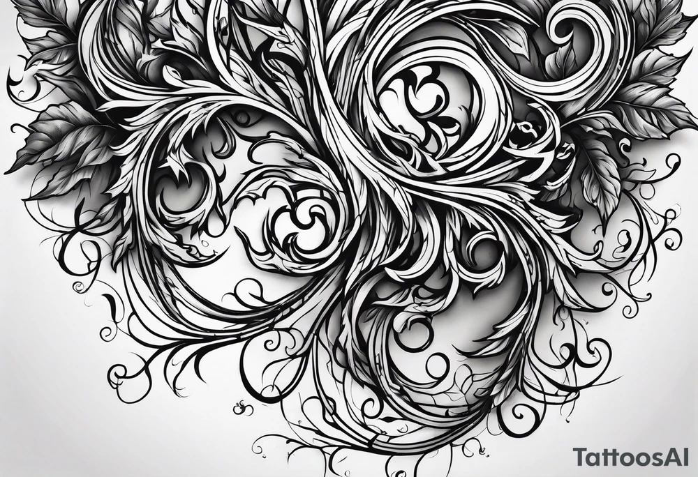 long decaying vines tattoo idea