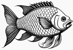 Fish with water waves simple tattoo idea