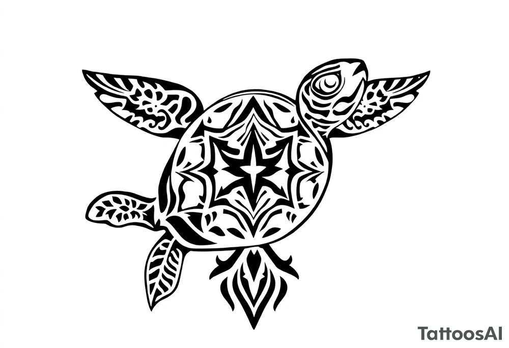 Sea turtle  tribal tattoo idea