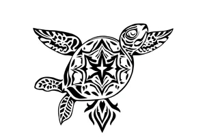 Sea turtle  tribal tattoo idea
