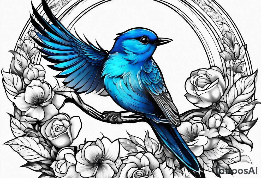 Blue bird tattoo idea