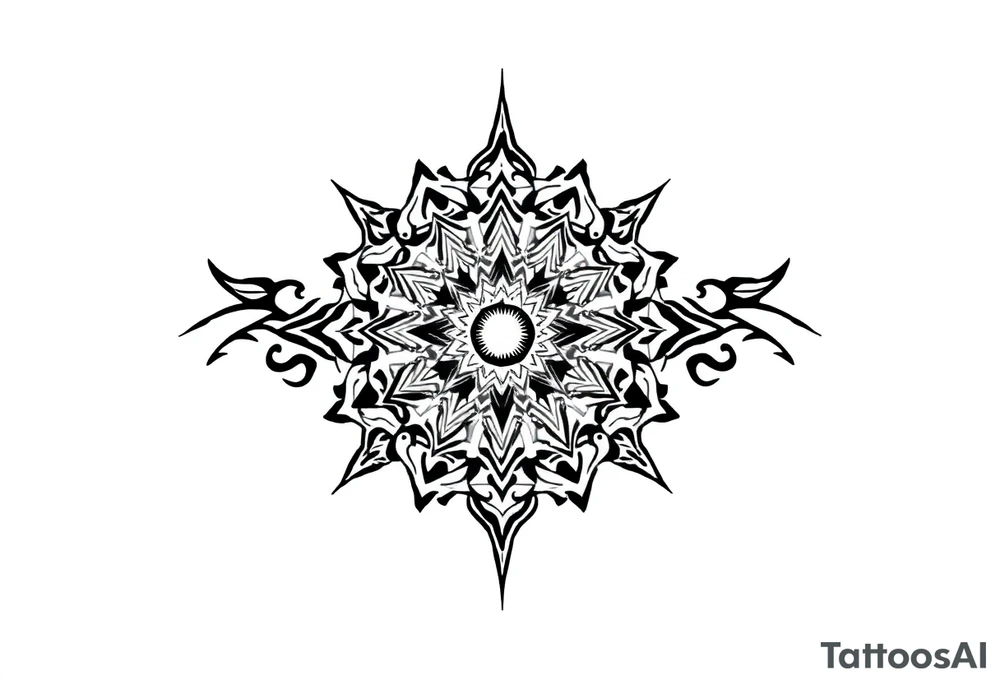 long mytical mandala with ancient rhyme tattoo idea