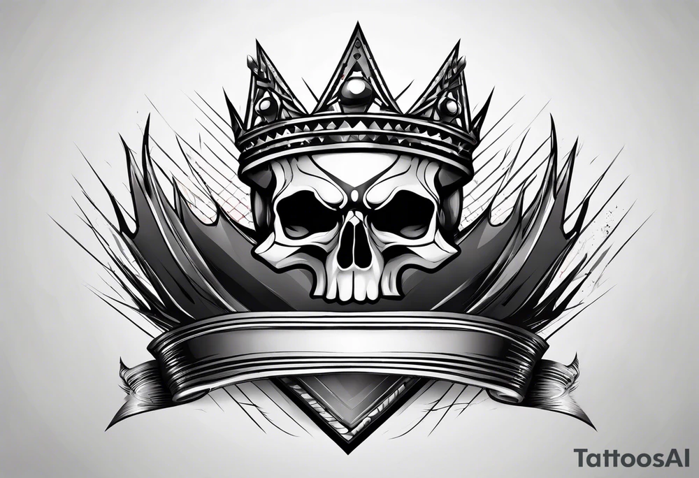 evil crown with spikes tattoo idea
