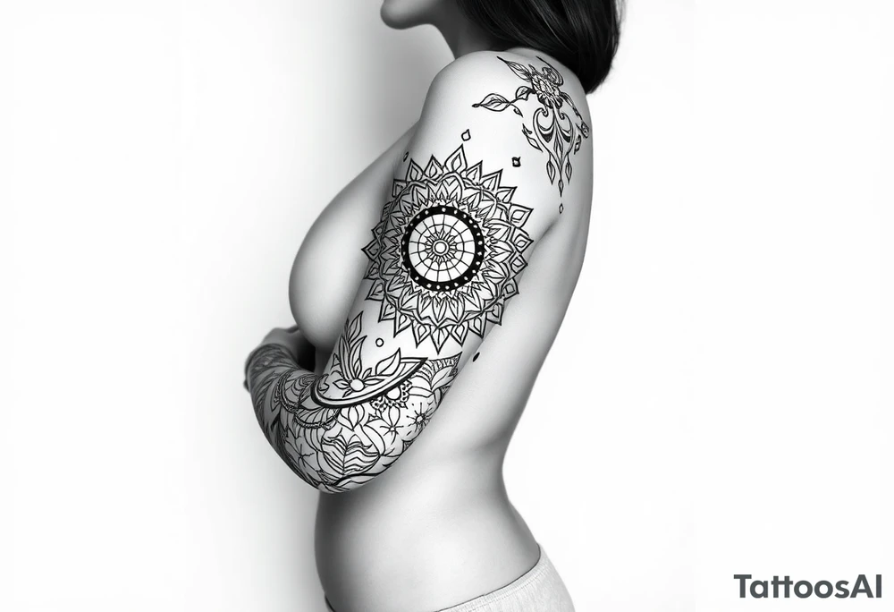 bold line shamanstyle tattoo idea