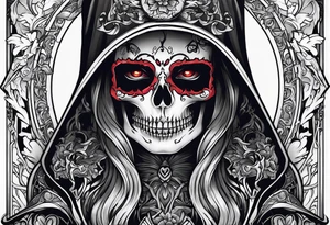 lady skeleton grim reaper satan tattoo idea